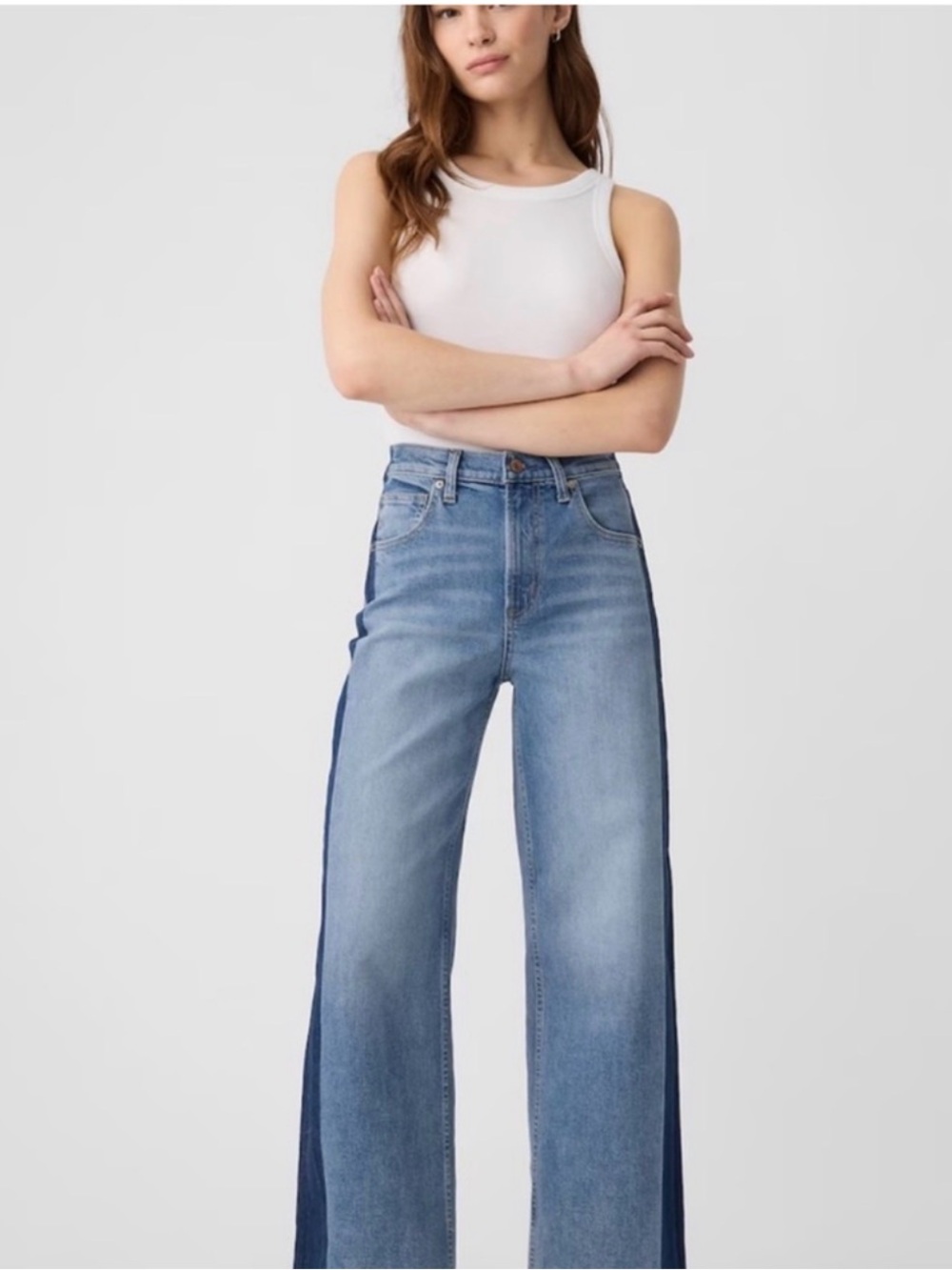 Gap cropped wide leg jeans